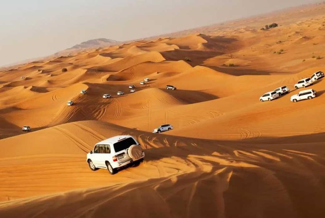 Desert safari at golden hour